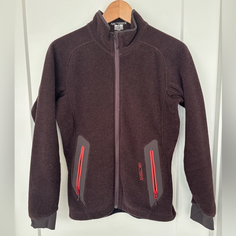 Arc'teryx Chocolate Brown Jacket with Vibrant Orange Detail - Women’s Size S/P